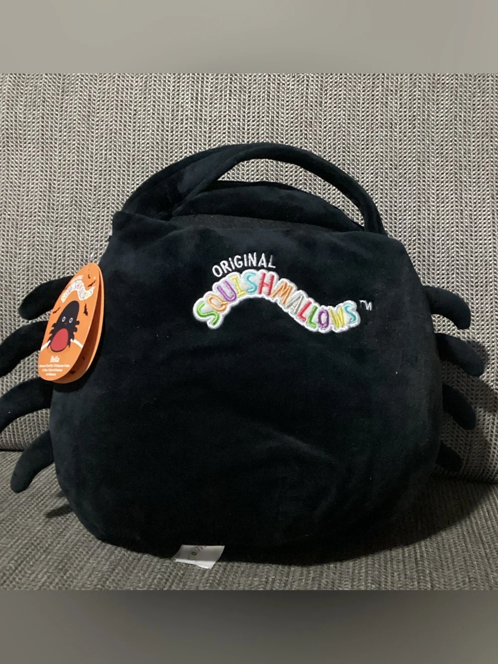 Squishmallows Bella The Spider Plush Halloween Trick or Treat Pail Bucket 10”